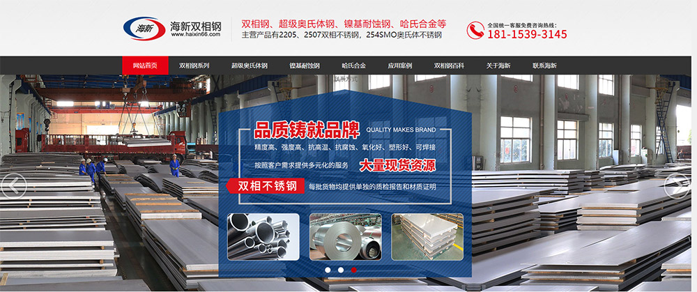 江苏海新双相钢有限公司双相钢营销型网站建站及优化案例